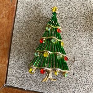 Vintage brooch Christmas tree about‎ 2” tall